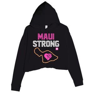 Pray For Maui Hawaii Strong Crop Fleece Hoodie