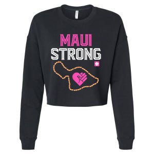 Pray For Maui Hawaii Strong Cropped Pullover Crew