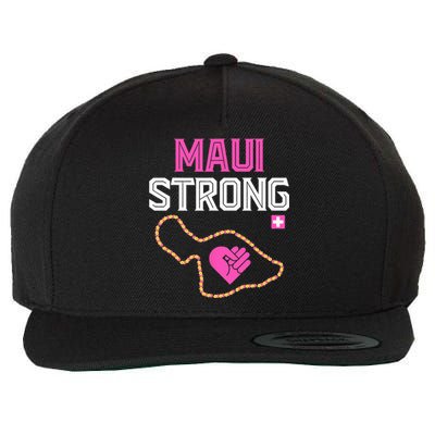 Pray For Maui Hawaii Strong Wool Snapback Cap