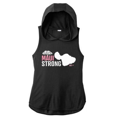 Pray For Maui Hawaii Strong Ladies PosiCharge Tri-Blend Wicking Draft Hoodie Tank