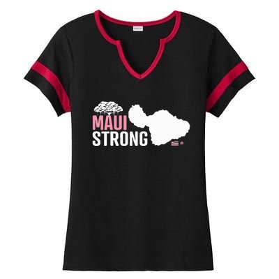 Pray For Maui Hawaii Strong Ladies Halftime Notch Neck Tee