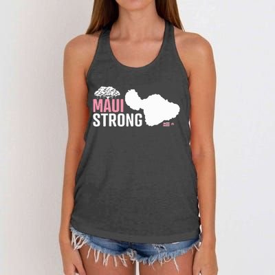 Pray For Maui Hawaii Strong Women's Knotted Racerback Tank