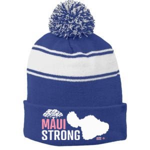 Pray For Maui Hawaii Strong Stripe Pom Pom Beanie