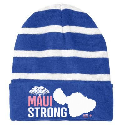 Pray For Maui Hawaii Strong Striped Beanie with Solid Band