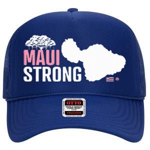 Pray For Maui Hawaii Strong High Crown Mesh Back Trucker Hat