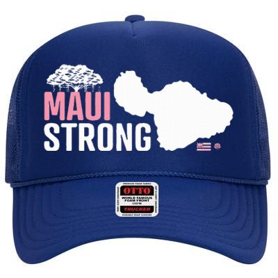 Pray For Maui Hawaii Strong High Crown Mesh Back Trucker Hat