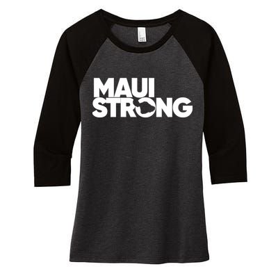 Pray For Maui Hawaii Strong Women's Tri-Blend 3/4-Sleeve Raglan Shirt