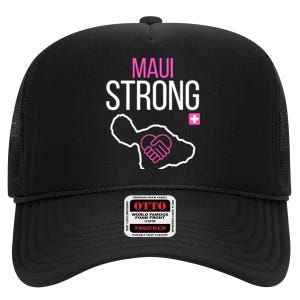 Pray For Maui Hawaii Strong High Crown Mesh Back Trucker Hat