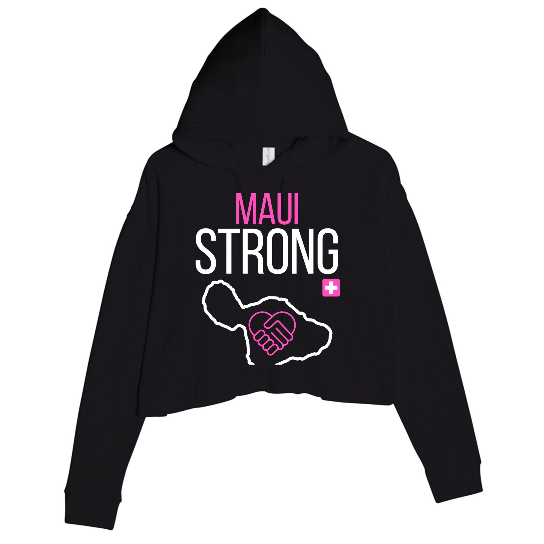 Pray For Maui Hawaii Strong Crop Fleece Hoodie