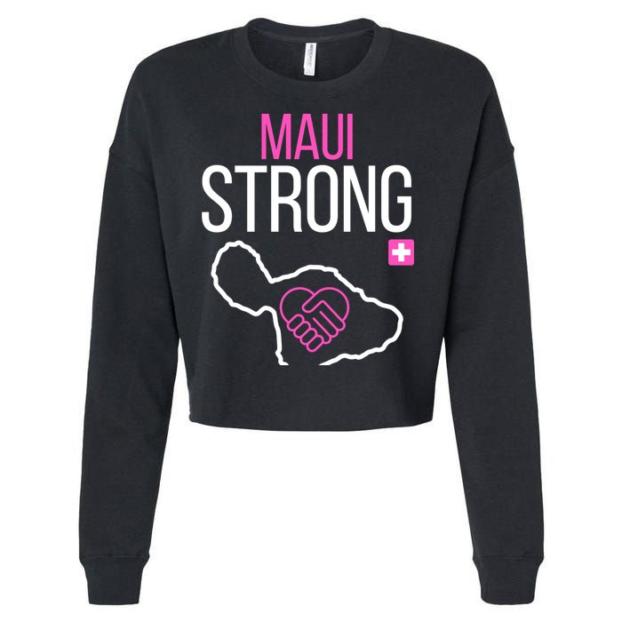 Pray For Maui Hawaii Strong Cropped Pullover Crew
