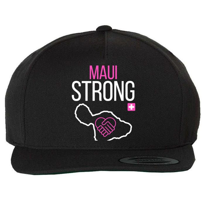 Pray For Maui Hawaii Strong Wool Snapback Cap