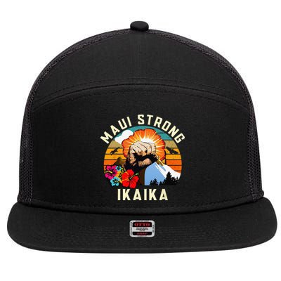 Pray For Maui Hawaii Strong Tee Apparel Matching Family 7 Panel Mesh Trucker Snapback Hat