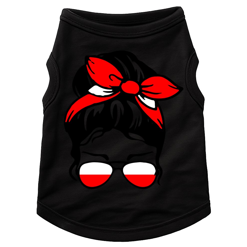 Polish Flag Messy Bun Patriotic Polska Poland Gift Doggie Tank