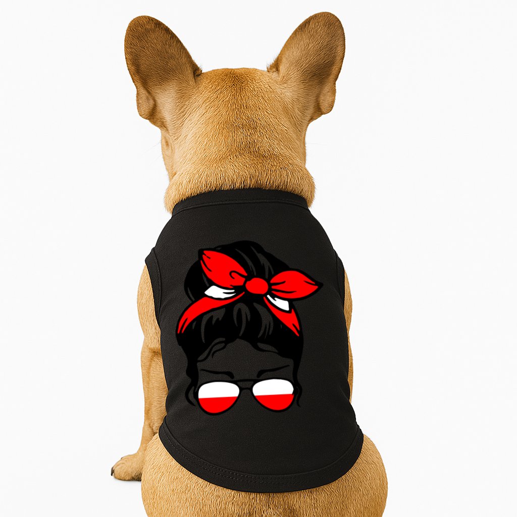 Polish Flag Messy Bun Patriotic Polska Poland Gift Doggie Tank