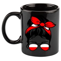 Polish Flag Messy Bun Patriotic Polska Poland Gift 11oz C Handle Ceramic Mug