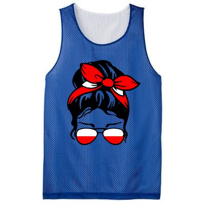 Polish Flag Messy Bun Patriotic Polska Poland Gift Mesh Reversible Basketball Jersey Tank