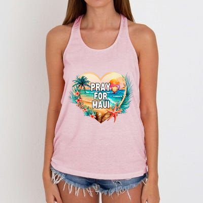 Pray For Maui Hawaii Strong Women's Knotted Racerback Tank