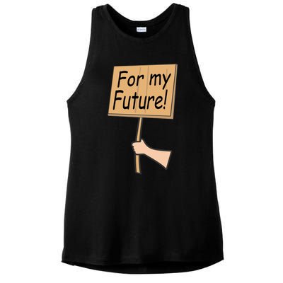 Pregnancy For My Future Climate Change Activist Gift Ladies PosiCharge Tri-Blend Wicking Tank