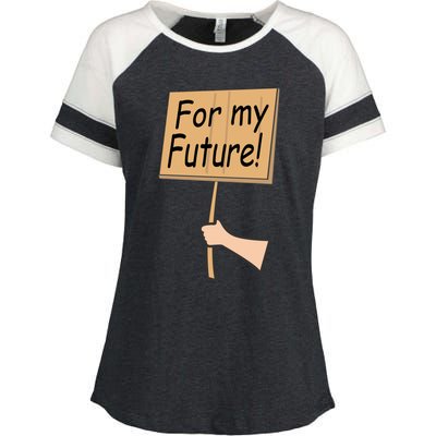 Pregnancy For My Future Climate Change Activist Gift Enza Ladies Jersey Colorblock Tee