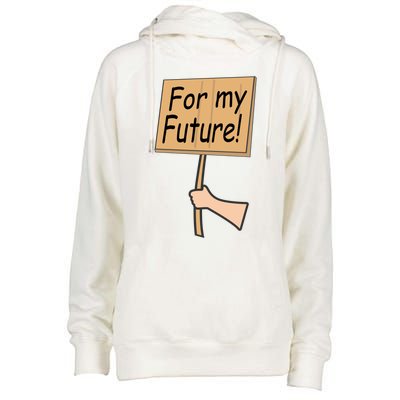 Pregnancy For My Future Climate Change Activist Gift Womens Funnel Neck Pullover Hood