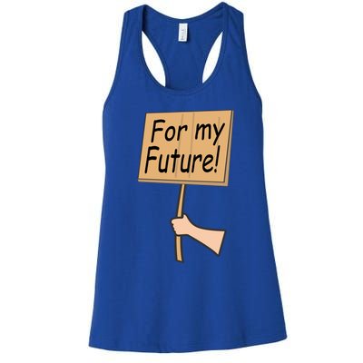 Pregnancy For My Future Climate Change Activist Gift Women's Racerback Tank