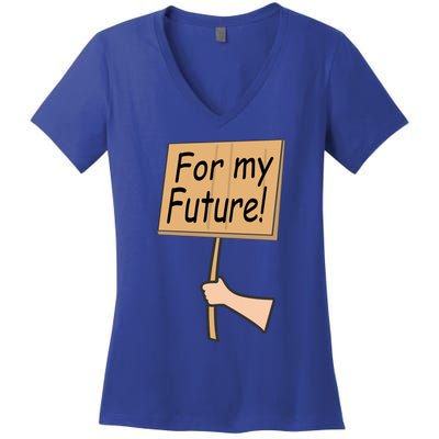 Pregnancy For My Future Climate Change Activist Gift Women's V-Neck T-Shirt