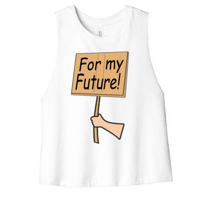 Pregnancy For My Future Climate Change Activist Gift Women's Racerback Cropped Tank