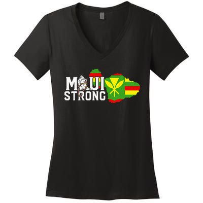 Pray For Maui Hawaii StrongFunny Cute Women's V-Neck T-Shirt