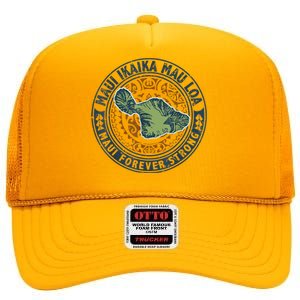 Pray For Maui Hawaii Strong High Crown Mesh Back Trucker Hat