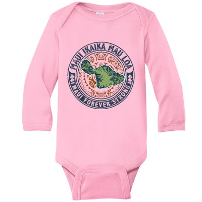 Pray For Maui Hawaii Strong Baby Long Sleeve Bodysuit