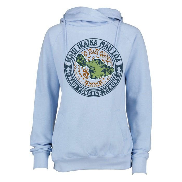 Pray For Maui Hawaii Strong Womens Funnel Neck Pullover Hood