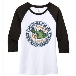 Pray For Maui Hawaii Strong Women's Tri-Blend 3/4-Sleeve Raglan Shirt