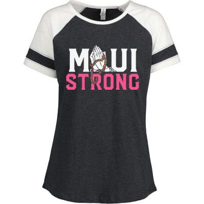 Pray For Maui Hawaii StrongFunny Gift Enza Ladies Jersey Colorblock Tee