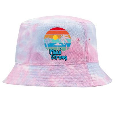 Pray For Maui Hawaii Strong Vintage Tie-Dyed Bucket Hat