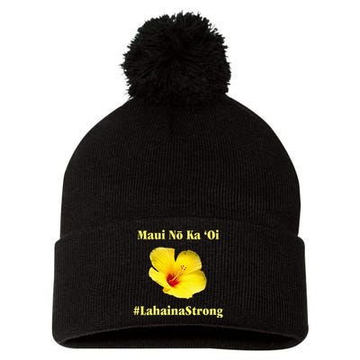 Pray For Maui Hawaii Strong Maui Lahaina Hawaiian Islands Pom Pom 12in Knit Beanie