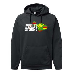 Pray For Maui Hawaii Strong Maui Wildfire Support Performance Fleece Hoodie