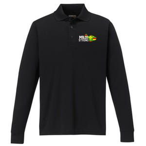 Pray For Maui Hawaii Strong Maui Wildfire Support Performance Long Sleeve Polo