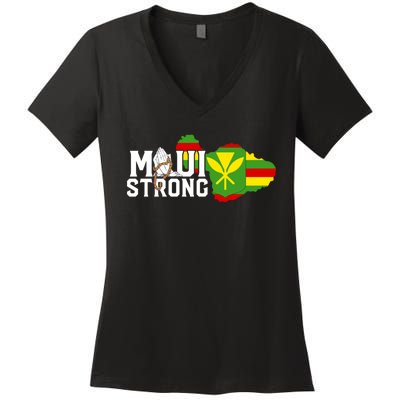 Pray For Maui Hawaii Strong Maui Wildfire Support Women's V-Neck T-Shirt