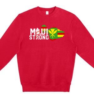 Pray For Maui Hawaii Strong Maui Wildfire Support Premium Crewneck Sweatshirt