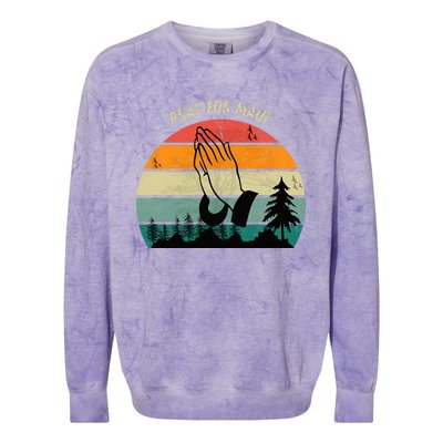 Pray For Maui Hawaii Strong Colorblast Crewneck Sweatshirt