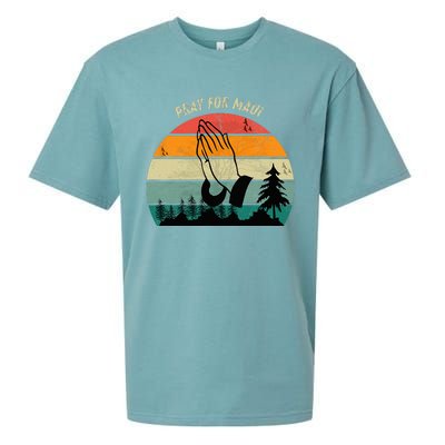 Pray For Maui Hawaii Strong Sueded Cloud Jersey T-Shirt