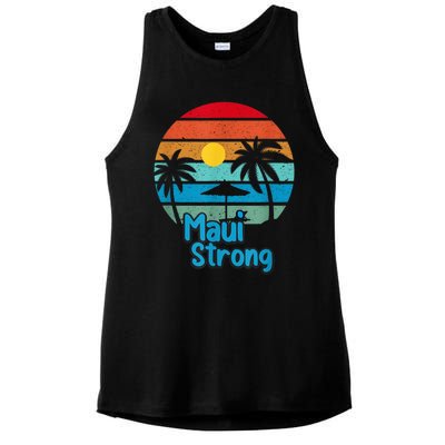 Pray for Maui Hawaii Strong Ladies PosiCharge Tri-Blend Wicking Tank