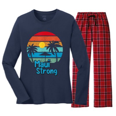 Pray for Maui Hawaii Strong Women's Long Sleeve Flannel Pajama Set 