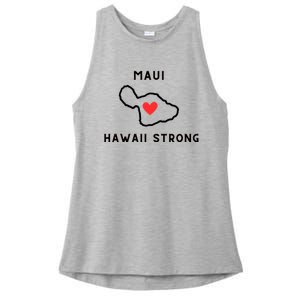 Pray For Maui Hawaii Strong Ladies PosiCharge Tri-Blend Wicking Tank