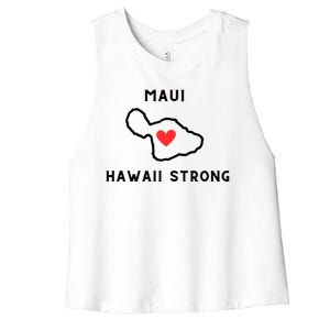 Pray For Maui Hawaii Strong Women's Racerback Cropped Tank