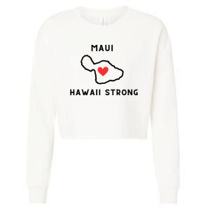 Pray For Maui Hawaii Strong Cropped Pullover Crew