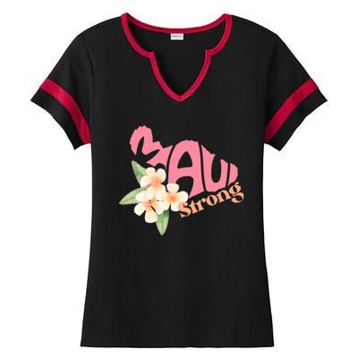 Pray For Maui Hawaii Strong Ladies Halftime Notch Neck Tee