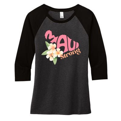 Pray For Maui Hawaii Strong Women's Tri-Blend 3/4-Sleeve Raglan Shirt