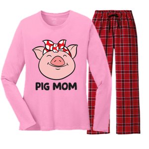 Pig Farmer Mom Love Pigs Pig Mom Cute Pig Lovers Gift Women's Long Sleeve Flannel Pajama Set 