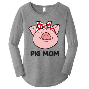 Pig Farmer Mom Love Pigs Pig Mom Cute Pig Lovers Gift Women's Perfect Tri Tunic Long Sleeve Shirt